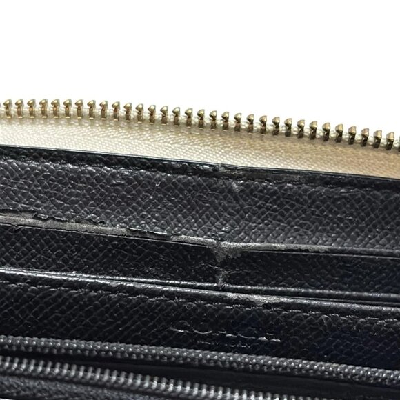 Auth COACH Small Wildflower Print Leather Accordion Zip Around F53770 Cream Gray - Picture 6 of 6